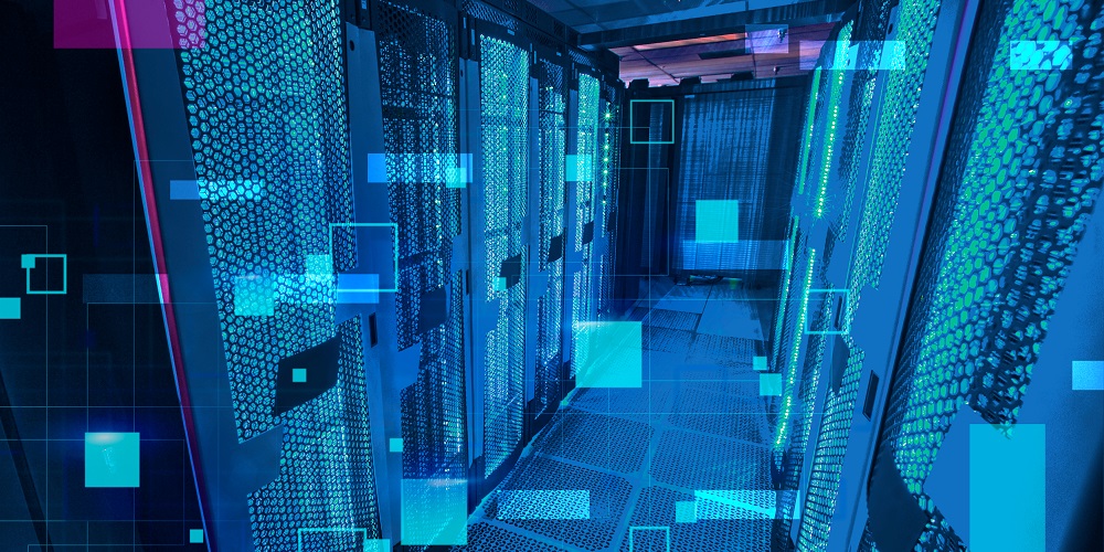 Imagem de um banco de dados relacional na cor azul.